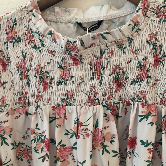 BLOOMCHIC FLORAL PRINT FRILL TRIM BLOUSE 14-16 NWT - Picture 7 of 11
